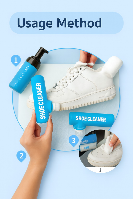 White Shoe Cleaning with Brush & Towel