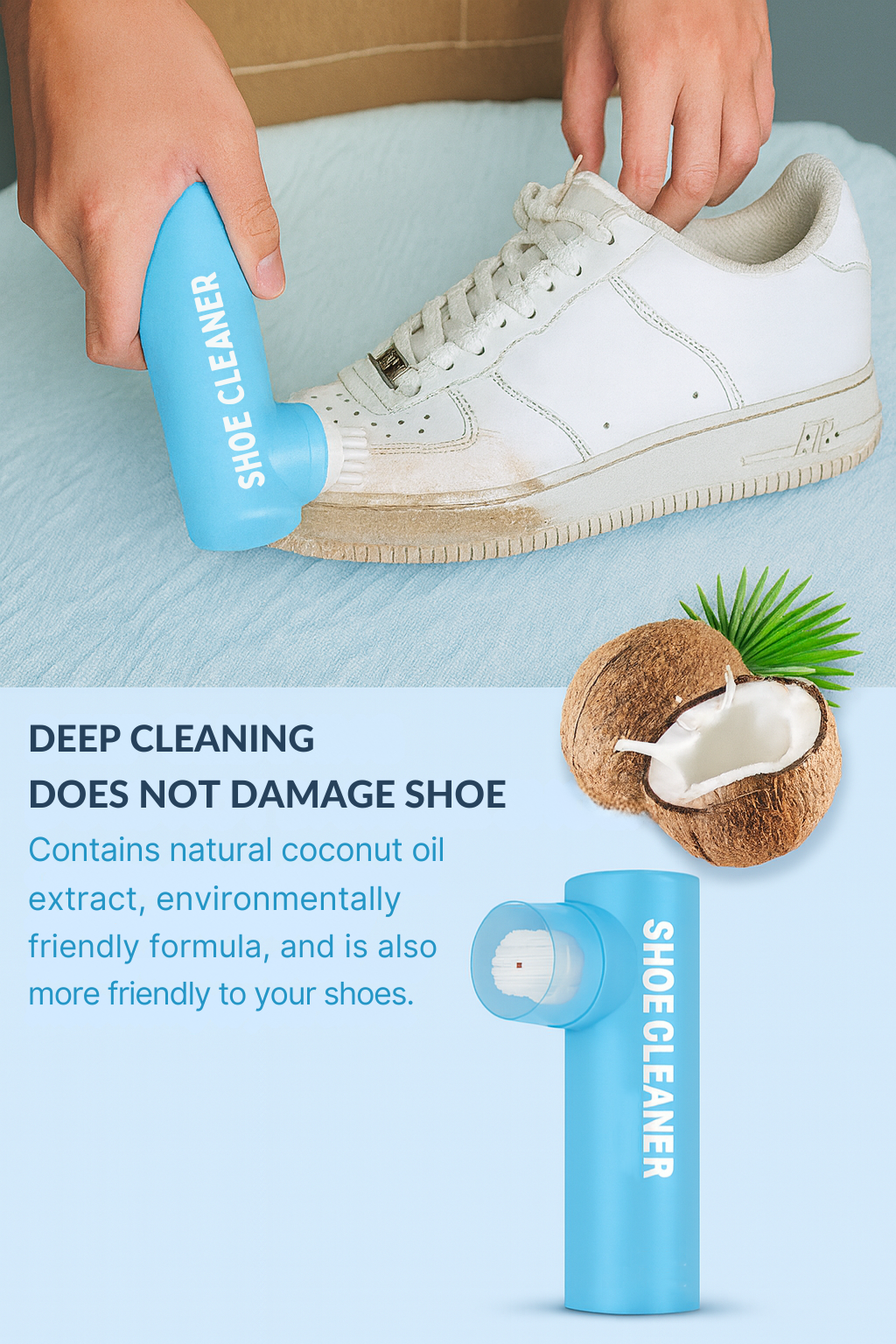 White Shoe Cleaning with Brush & Towel