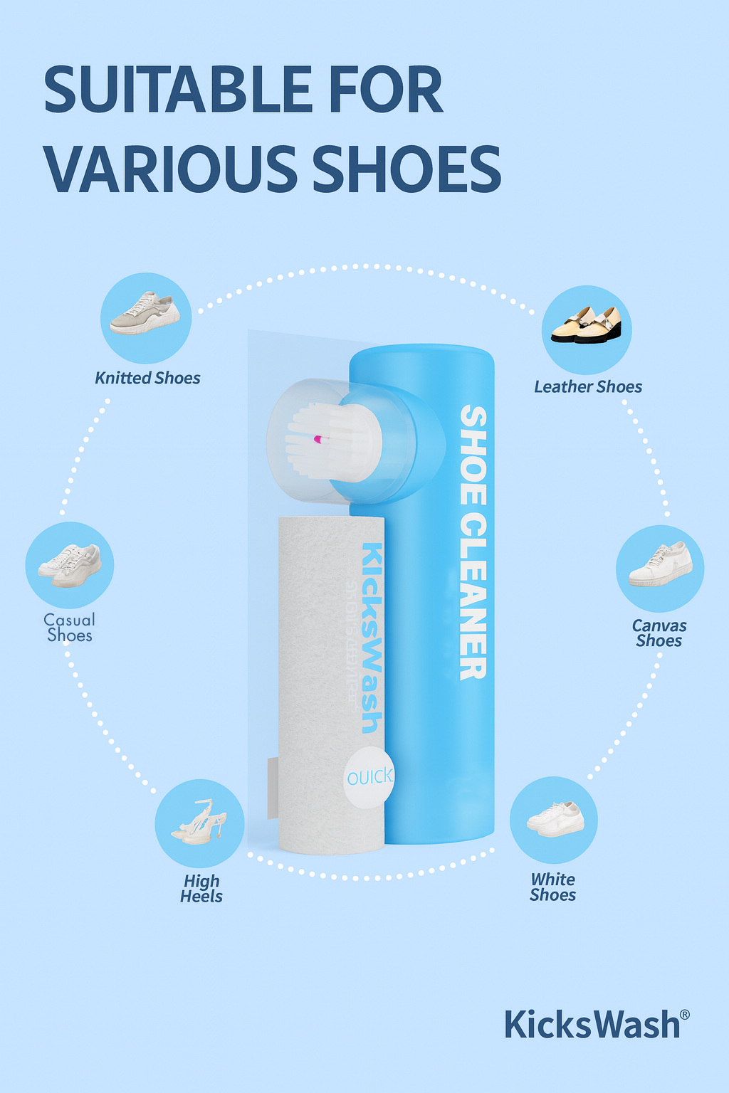 White Shoe Cleaning with Brush & Towel